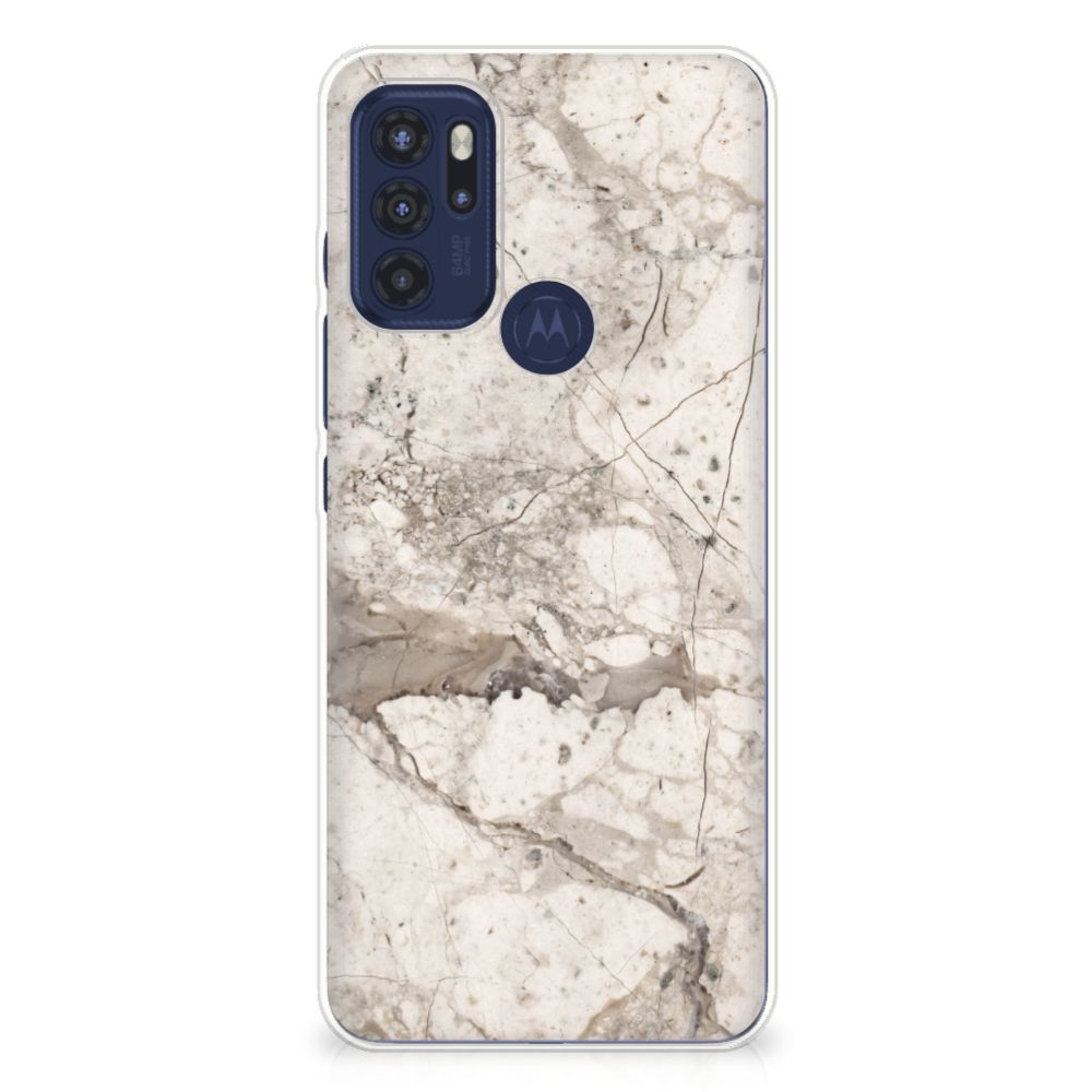 Motorola Moto G60s TPU Siliconen Hoesje Marmer Beige B2C Telecom