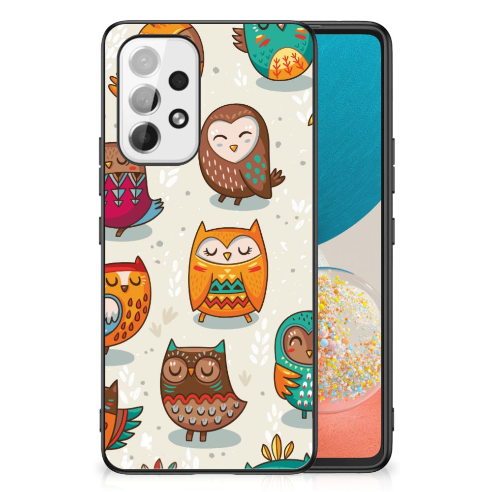 Samsung Galaxy A53 Dierenprint Telefoonhoesje Vrolijke Uilen