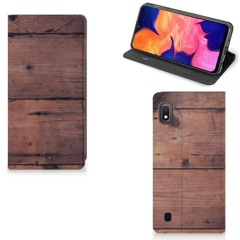 Samsung Galaxy A10 Book Wallet Case Old Wood