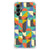 Samsung Galaxy A14 5G/4G Doorzichtige Silicone Hoesje Funky Retro met geometrisch design in verschillende kleuren.
