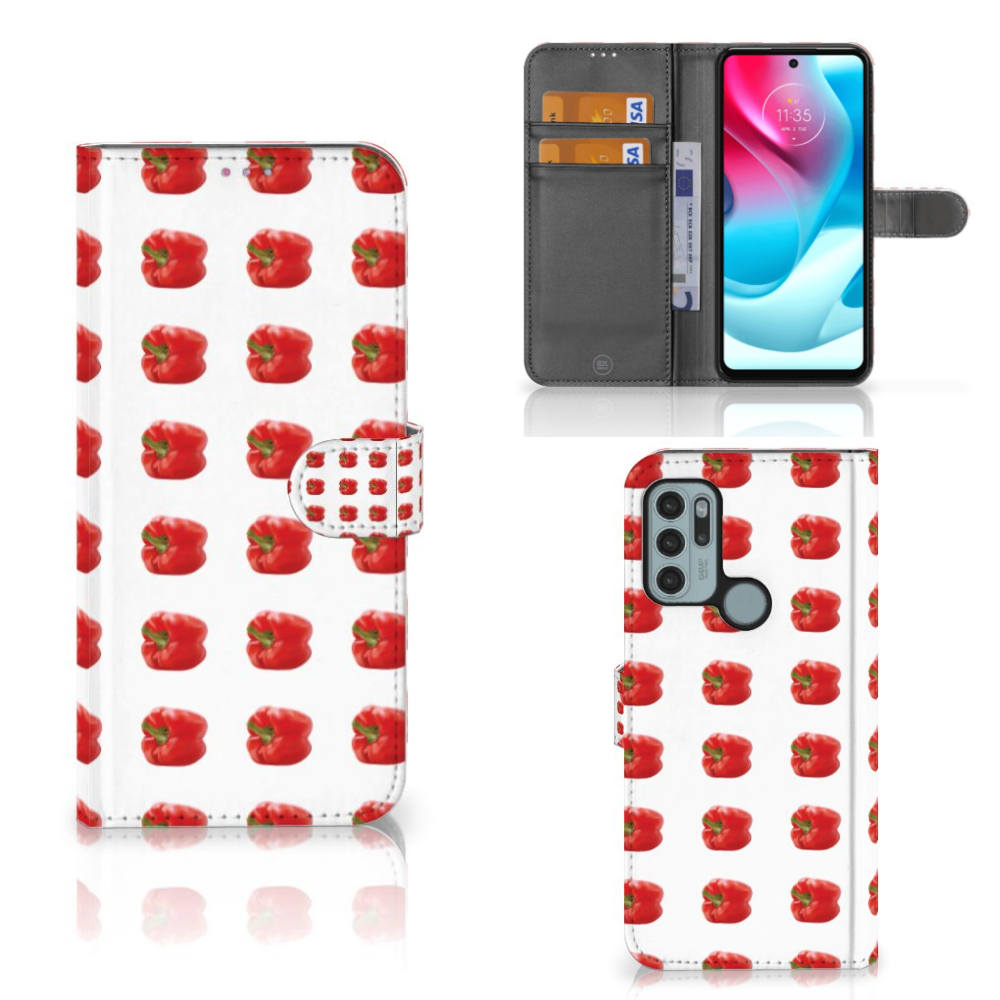 Motorola Moto G60s Book Cover Paprika Red