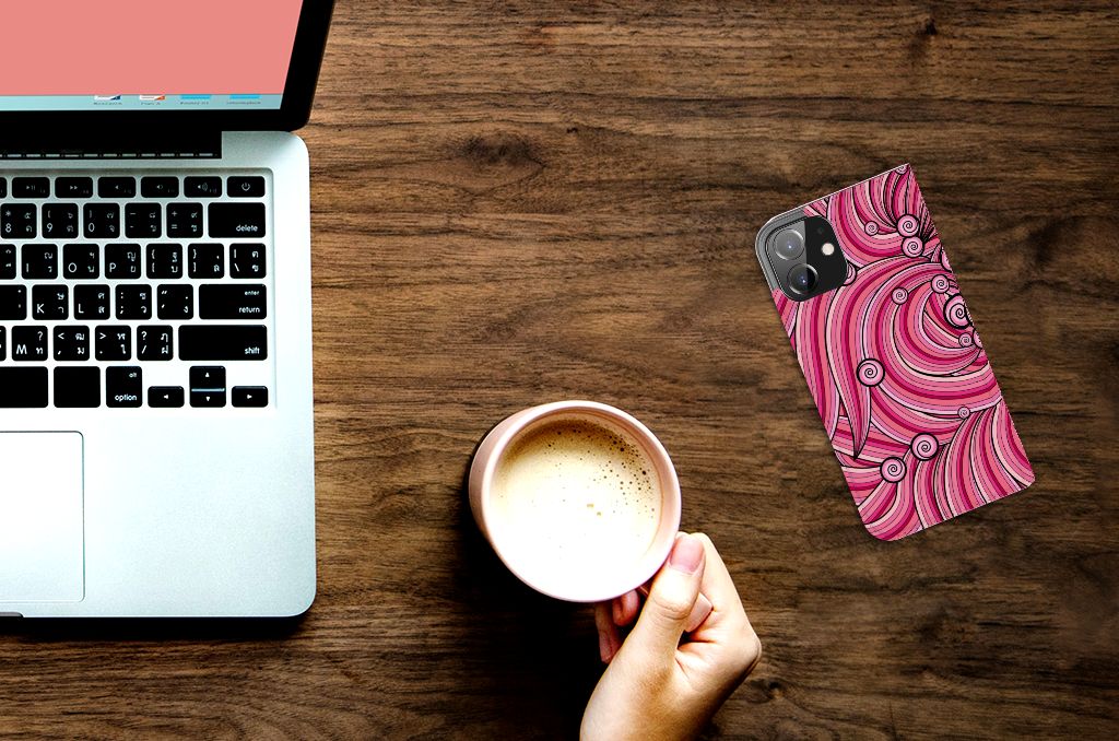 iPhone 12 | iPhone 12 Pro Bookcase Swirl Pink