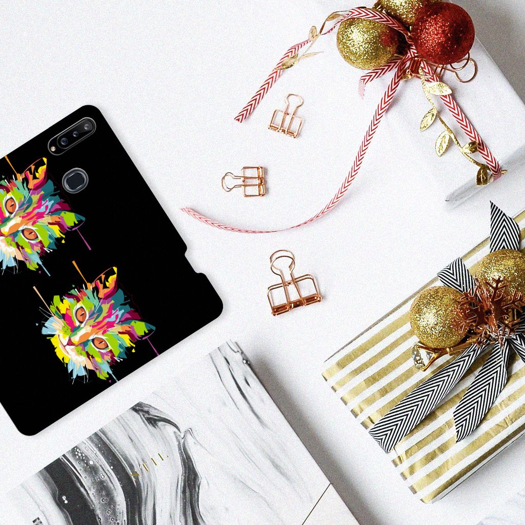 Samsung Galaxy A20s Magnet Case Cat Color - B2C Telecom