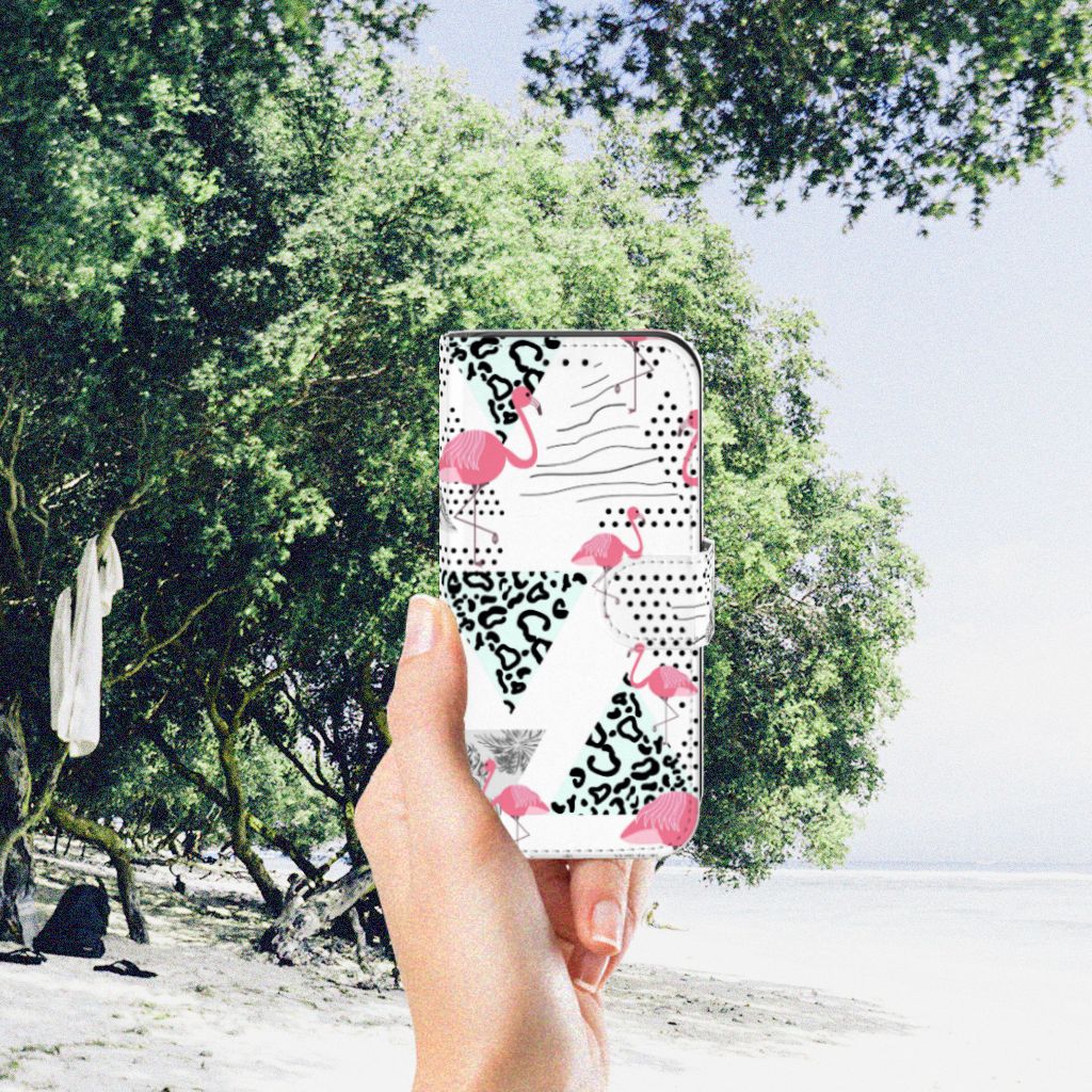 Apple iPhone 11 Pro Telefoonhoesje met Pasjes Flamingo Triangle