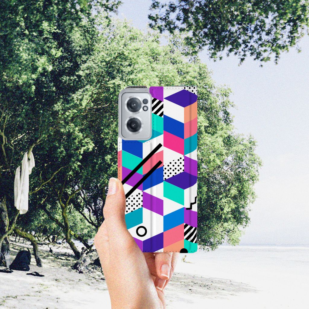 OnePlus Nord CE 2 5G Stand Case Blokken Kleurrijk - B2C Telecom