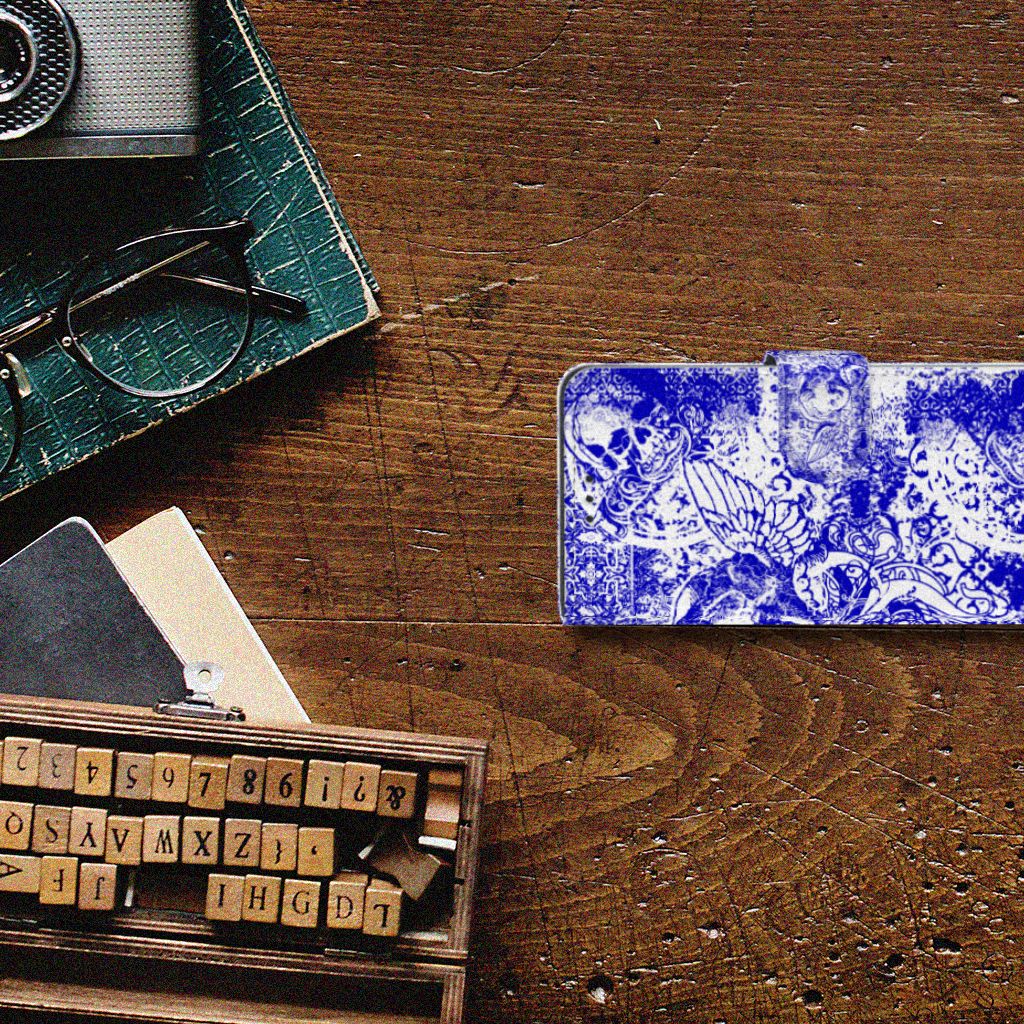 Telefoonhoesje met Naam Xiaomi Mi 9 SE Angel Skull Blauw