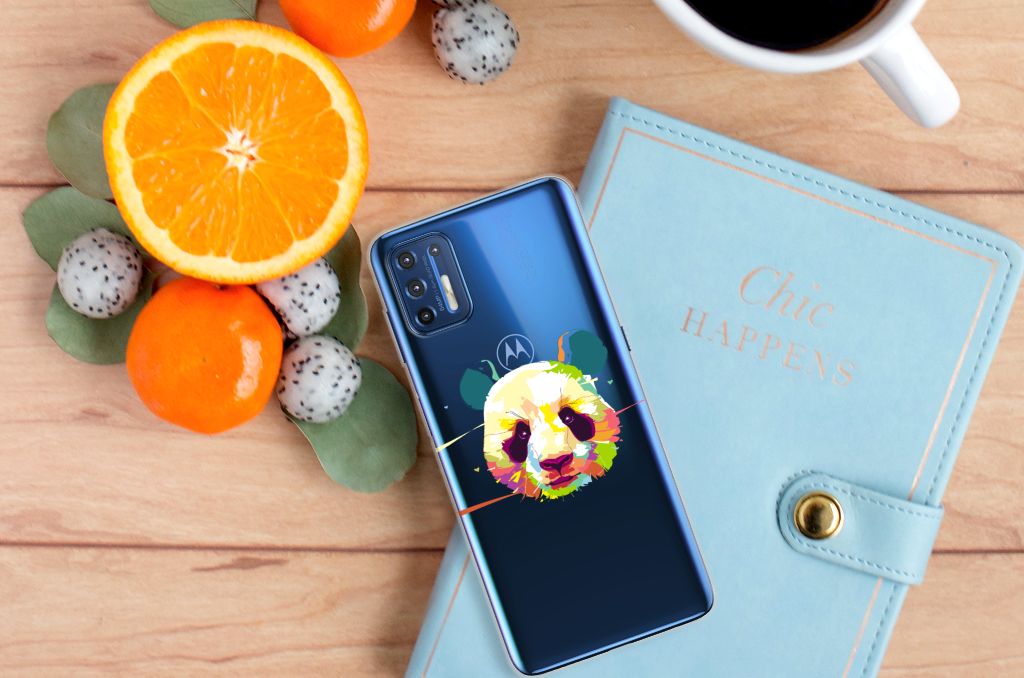 Motorola Moto G9 Plus Telefoonhoesje met Naam Panda Color B2C Telecom