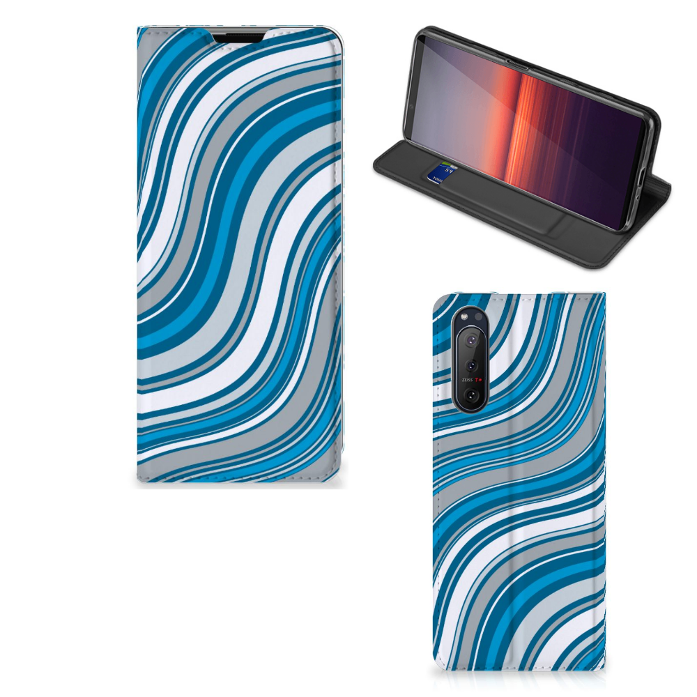 Sony Xperia 5 II Hoesje met Magneet Waves Blue - B2C Telecom