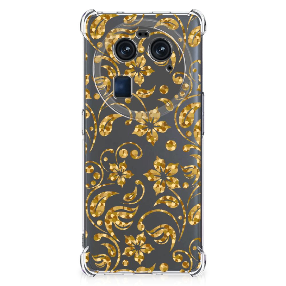 OPPO Find X6 Case Gouden Bloemen