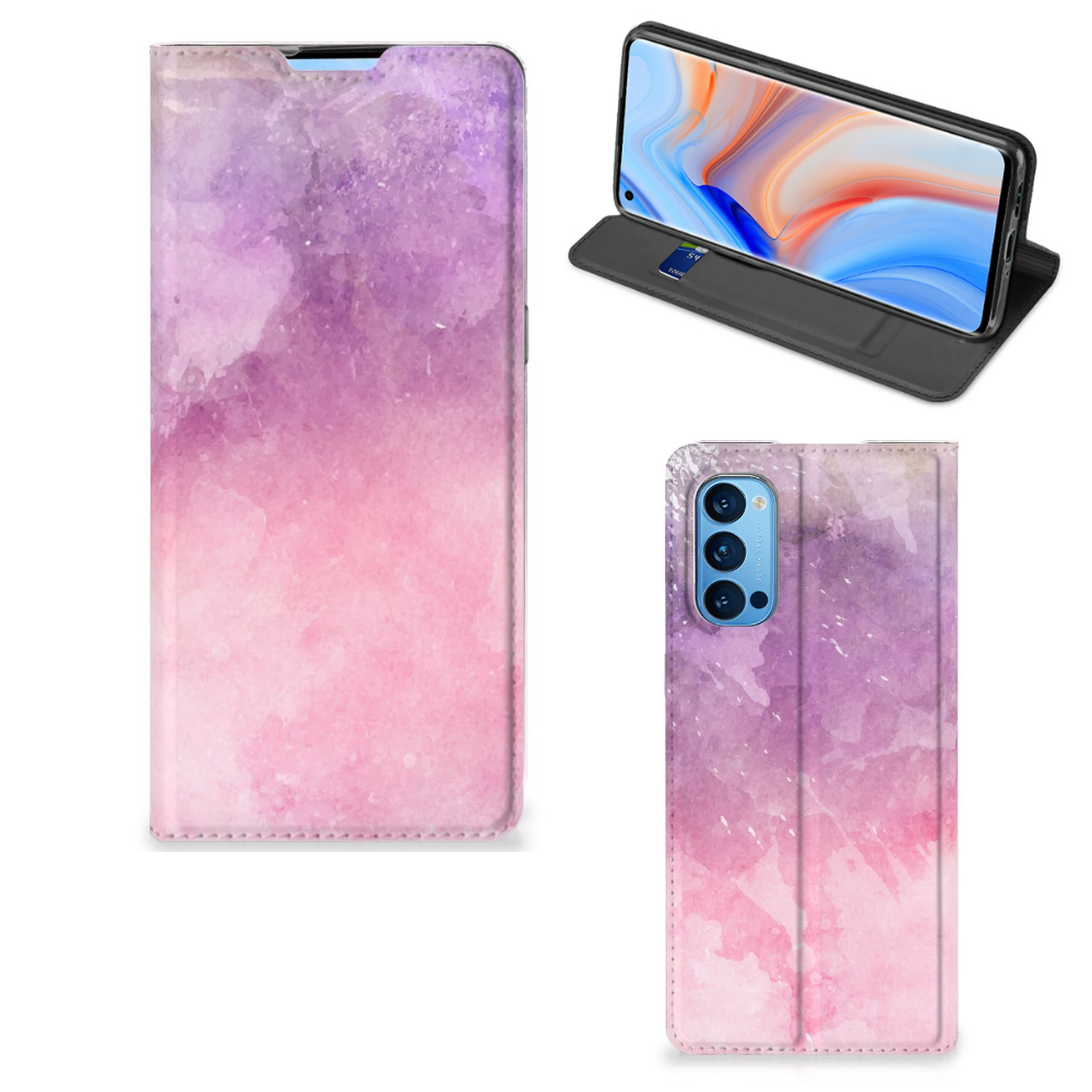 Bookcase OPPO Reno4 Pro 5G Pink Purple Paint - B2C Telecom