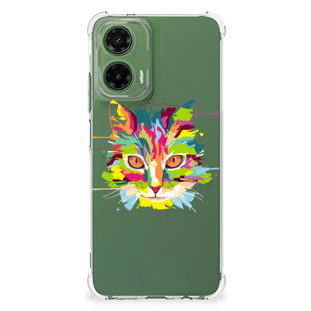 Motorola Moto G35 Stevig Bumper Hoesje Cat Color