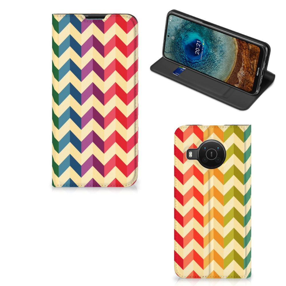 Nokia X20 | X10 Hoesje met Magneet Zigzag Multi Color - B2C Telecom