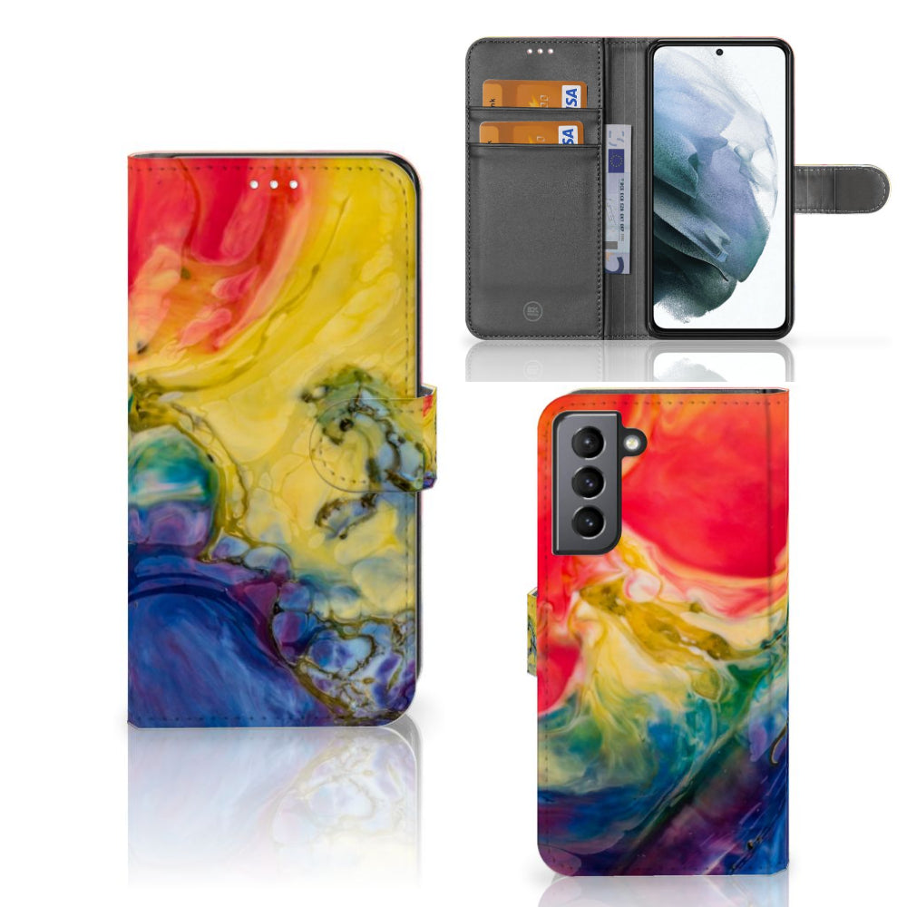 Hoesje Samsung Galaxy S21 FE Watercolor Dark