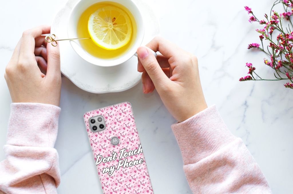 Motorola Moto G 5G Silicone-hoesje Flowers Pink DTMP B2C Telecom