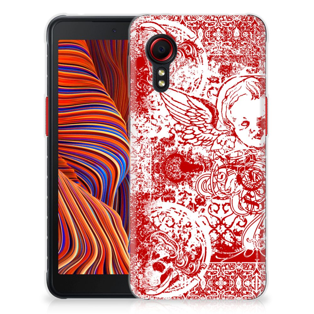 Silicone Back Case Samsung Galaxy Xcover 5 Angel Skull Rood B2C Telecom
