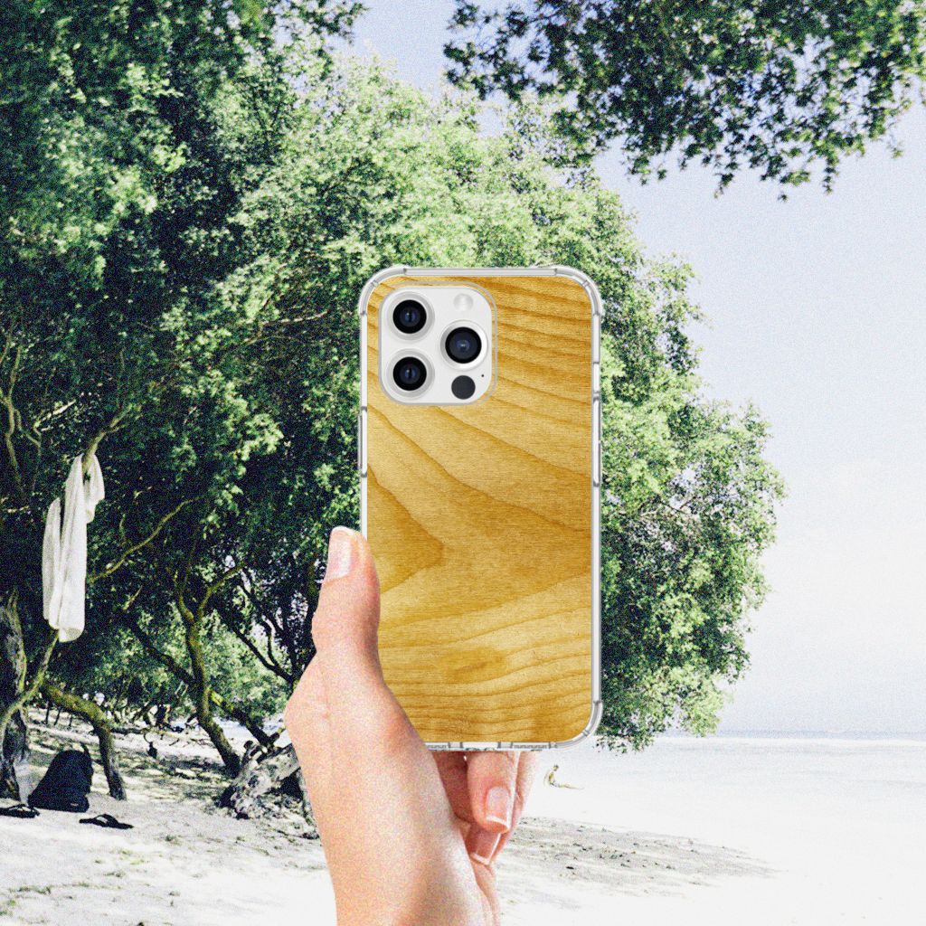 iPhone 13 Pro Max Stevig Telefoonhoesje Licht Hout - B2C Telecom