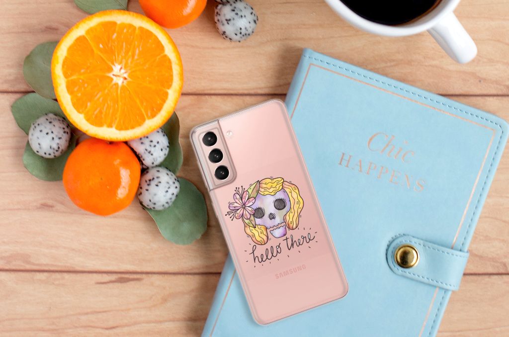 Silicone Back Case Samsung Galaxy S21 Boho Skull B2C Telecom