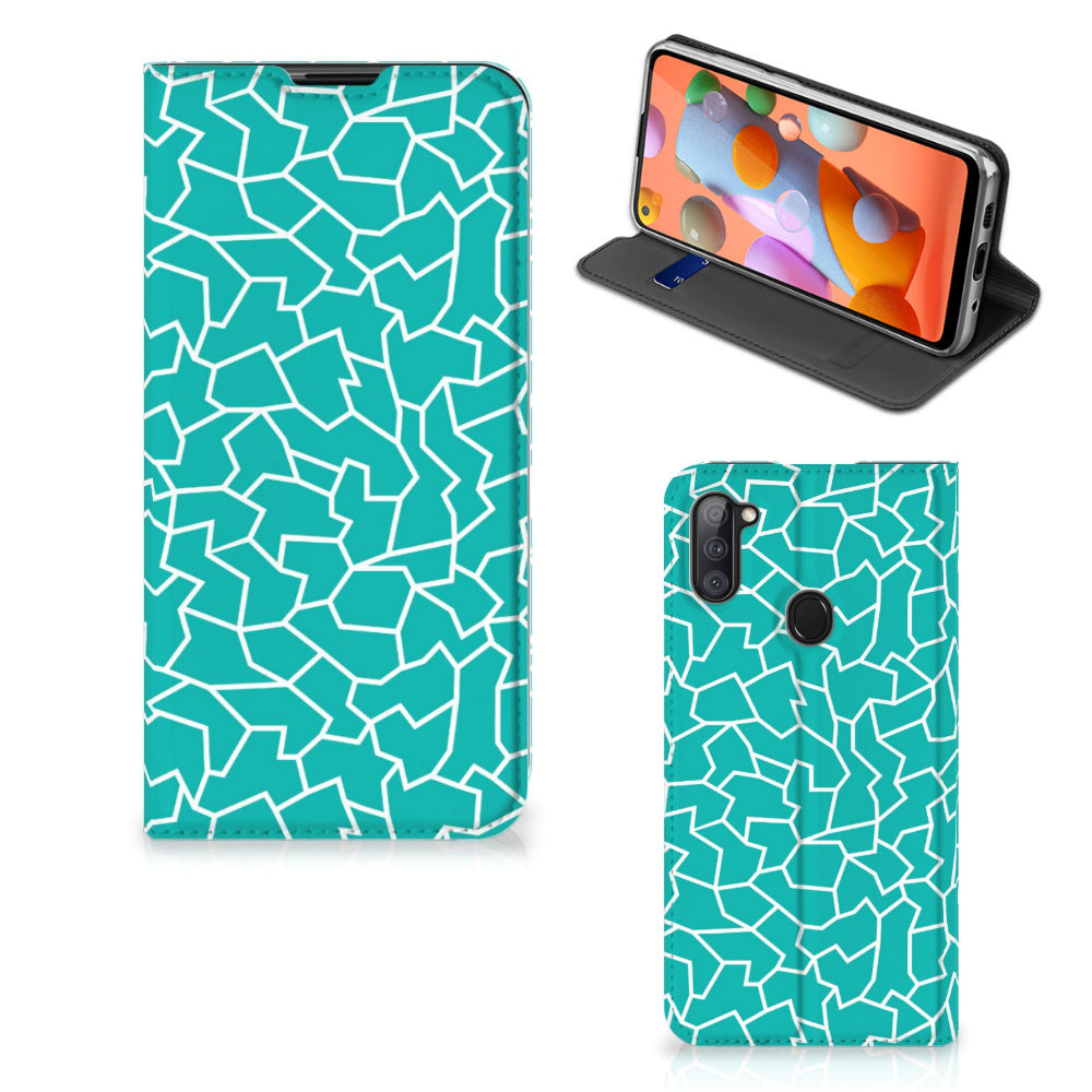 Samsung Galaxy M11 | A11 Bookcase Cracks Blue