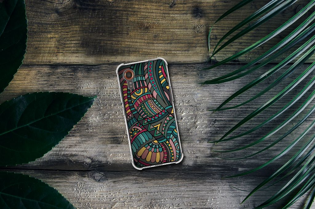 Samsung Galaxy Xcover 7 Doorzichtige Silicone Hoesje Aztec B2C Telecom