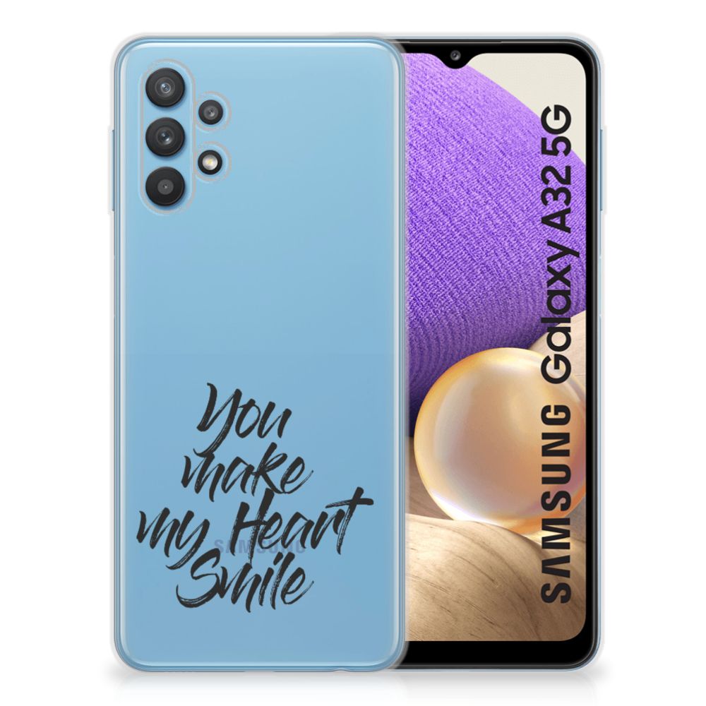 Samsung Galaxy A32 5G Siliconen hoesje met naam Heart Smile B2C Telecom
