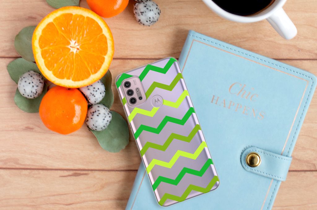 Motorola Moto G30 | G10 TPU bumper Zigzag Groen B2C Telecom
