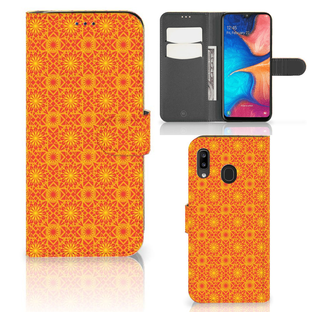 Samsung Galaxy A30 Telefoon Hoesje Batik Oranje
