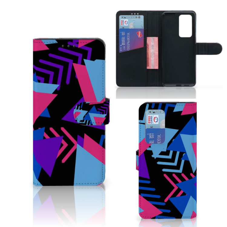 Huawei P40 Pro Book Case Funky Triangle