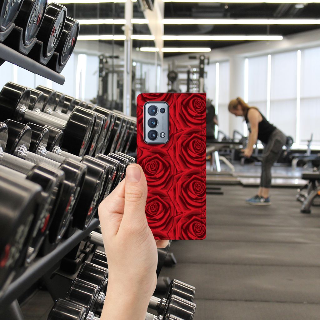 OPPO Reno 6 Pro Plus 5G Smart Cover Red Roses - B2C Telecom