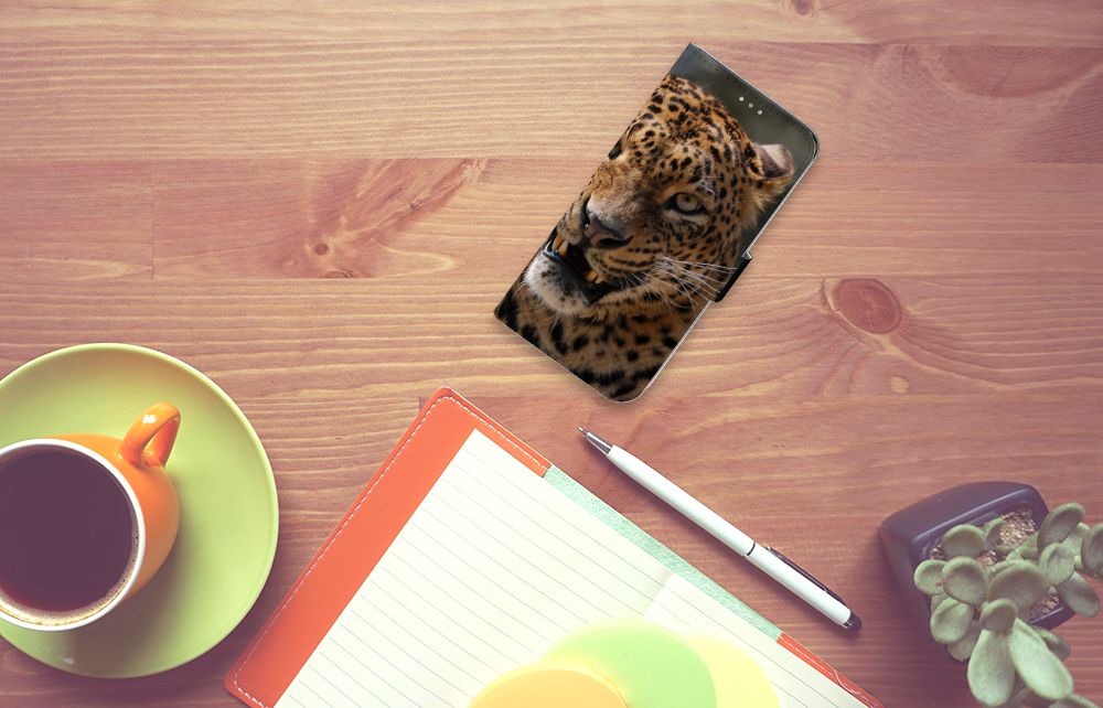 Samsung Galaxy A31 Telefoonhoesje met Pasjes Luipaard