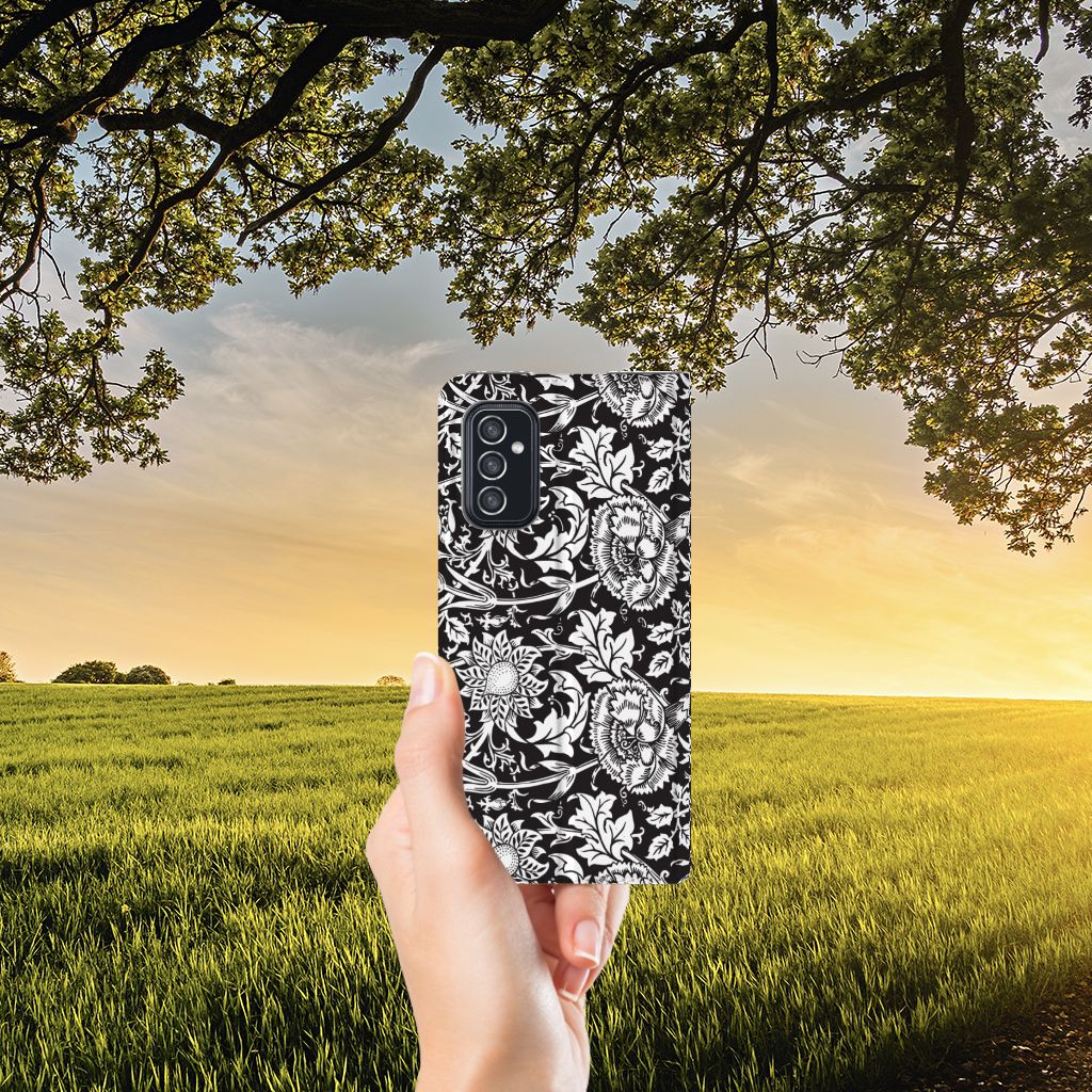 Samsung Galaxy M52 Smart Cover Black Flowers - B2C Telecom