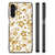 Samsung Galaxy A14 5G Bloemen Hoesje Gouden Bloemen met bloemenprint in goud en wit