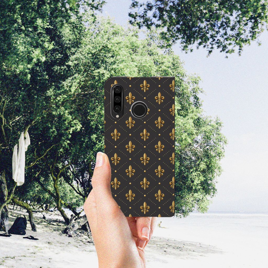 Huawei P30 Lite New Edition Hoesje met Magneet Franse Lelie