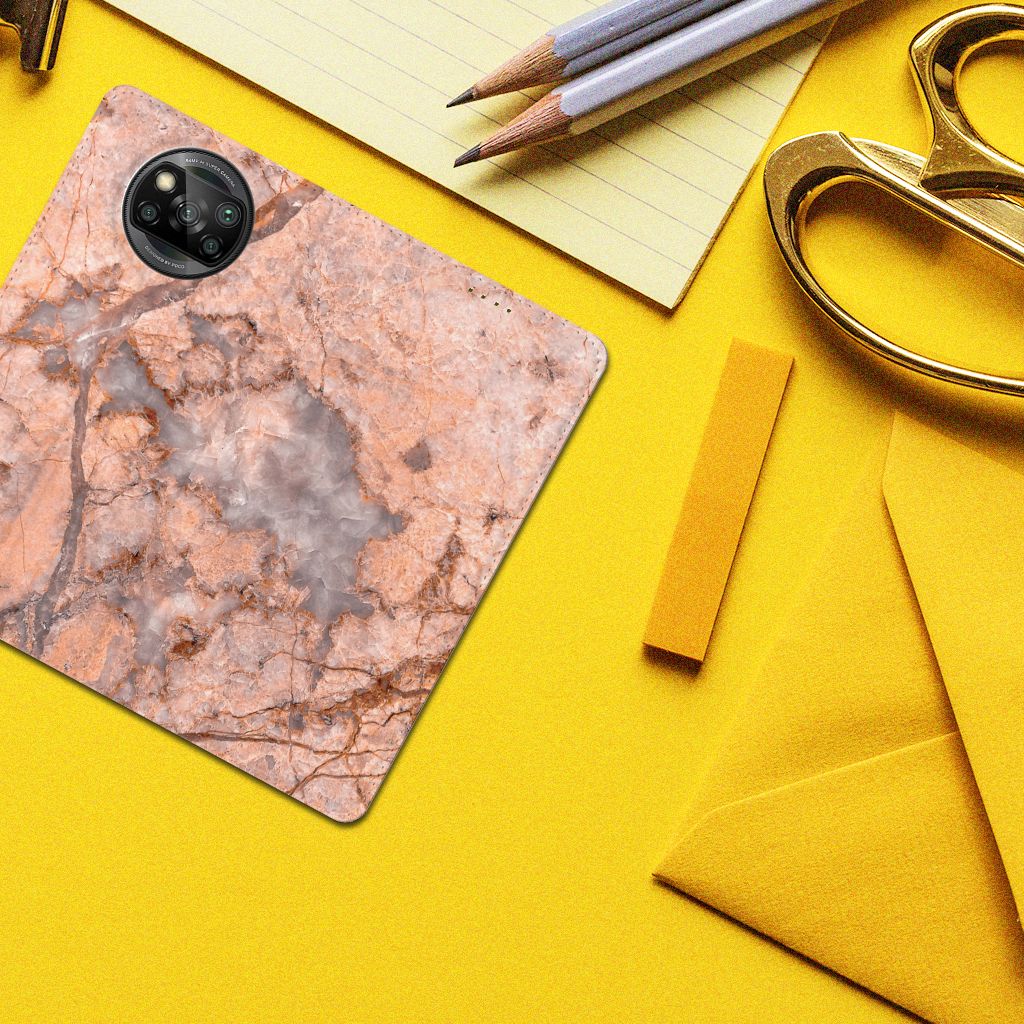 Xiaomi Poco X3 Pro | Poco X3 Standcase Marmer Oranje - B2C Telecom