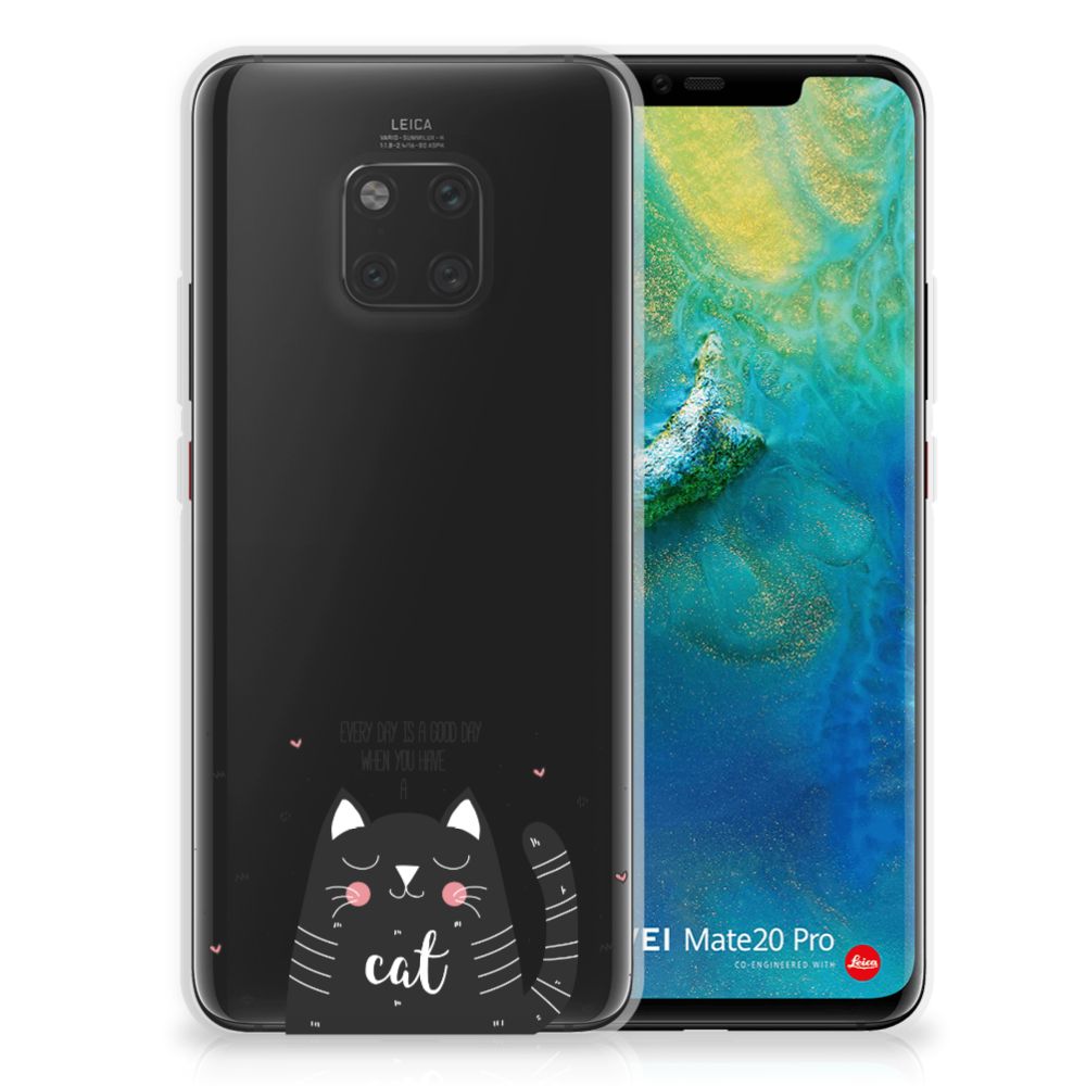 Huawei Mate 20 Pro Telefoonhoesje met Naam Cat Good Day