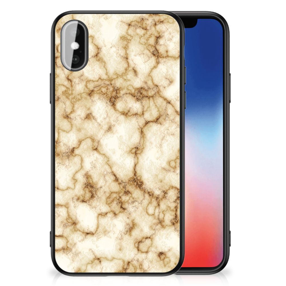 iPhone X | Xs Marmeren Print Telefoonhoesje Marmer Goud B2C Telecom