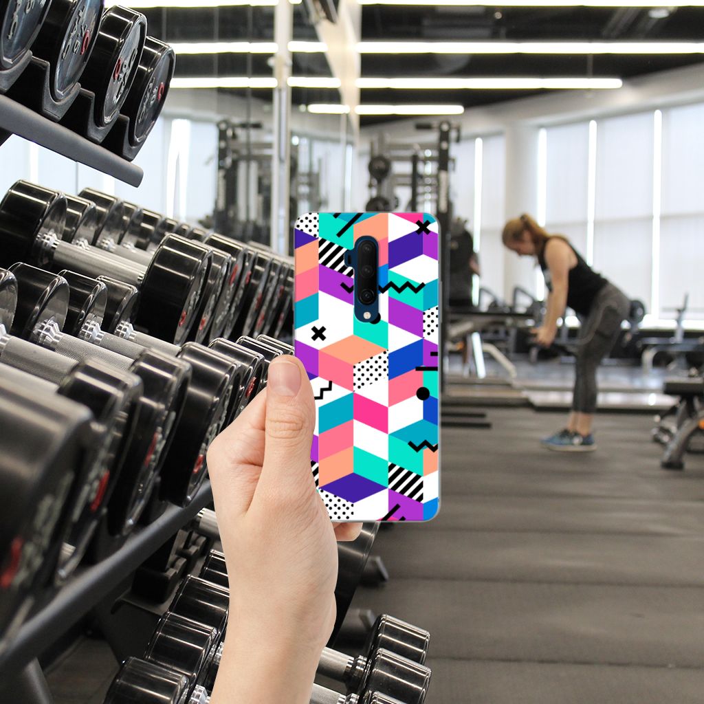OnePlus 7T Pro TPU Hoesje Blokken Kleurrijk
