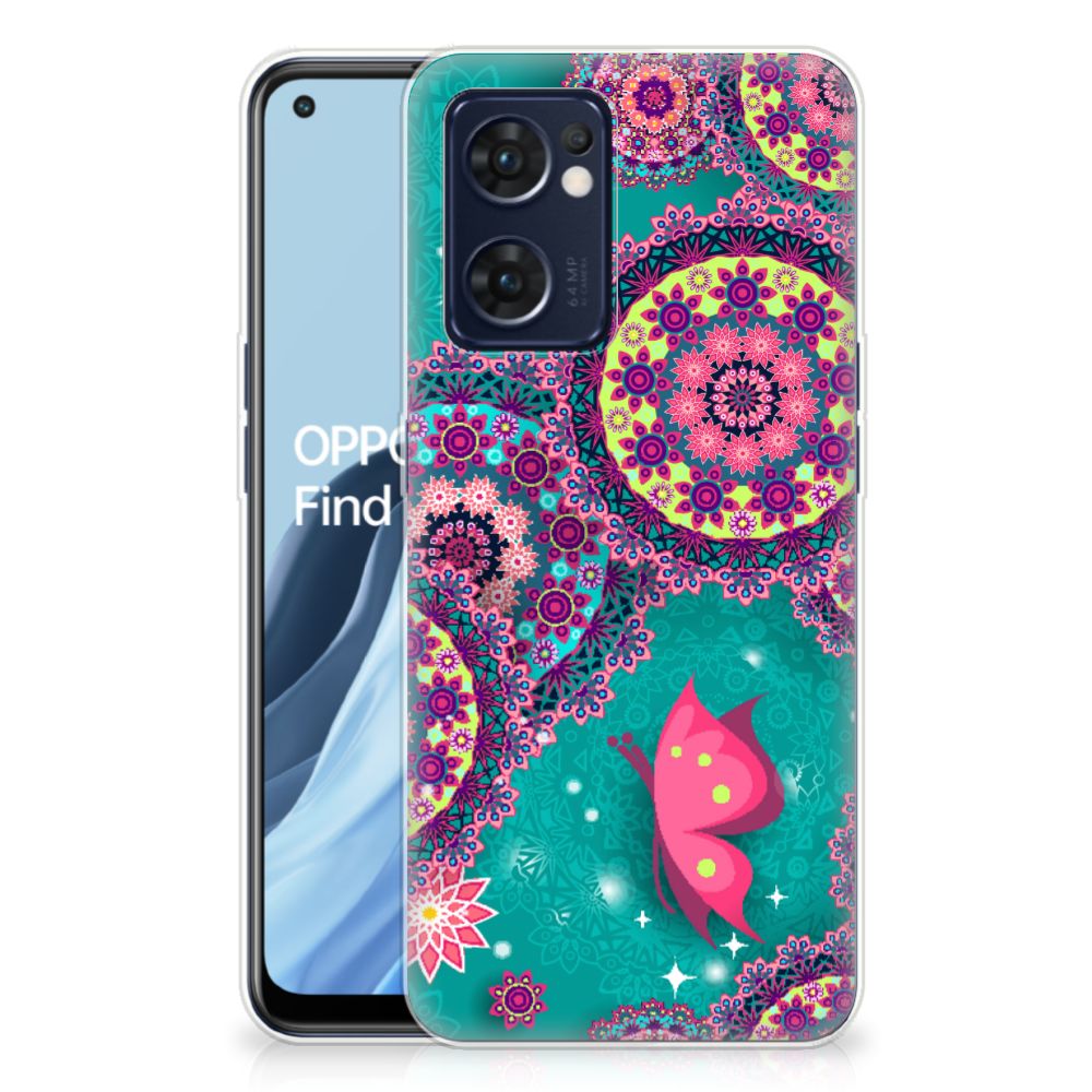 OPPO Reno 7 5G | Find X5 Lite Hoesje maken Cirkels en Vlinders B2C Telecom