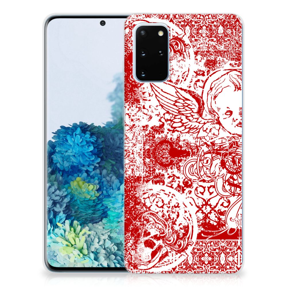 Silicone Back Case Samsung Galaxy S20 Plus Angel Skull Rood B2C Telecom