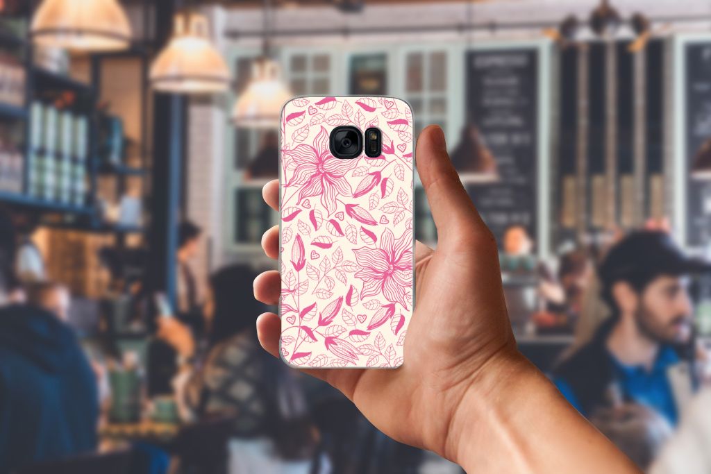 Samsung Galaxy S7 TPU Case Pink Flowers