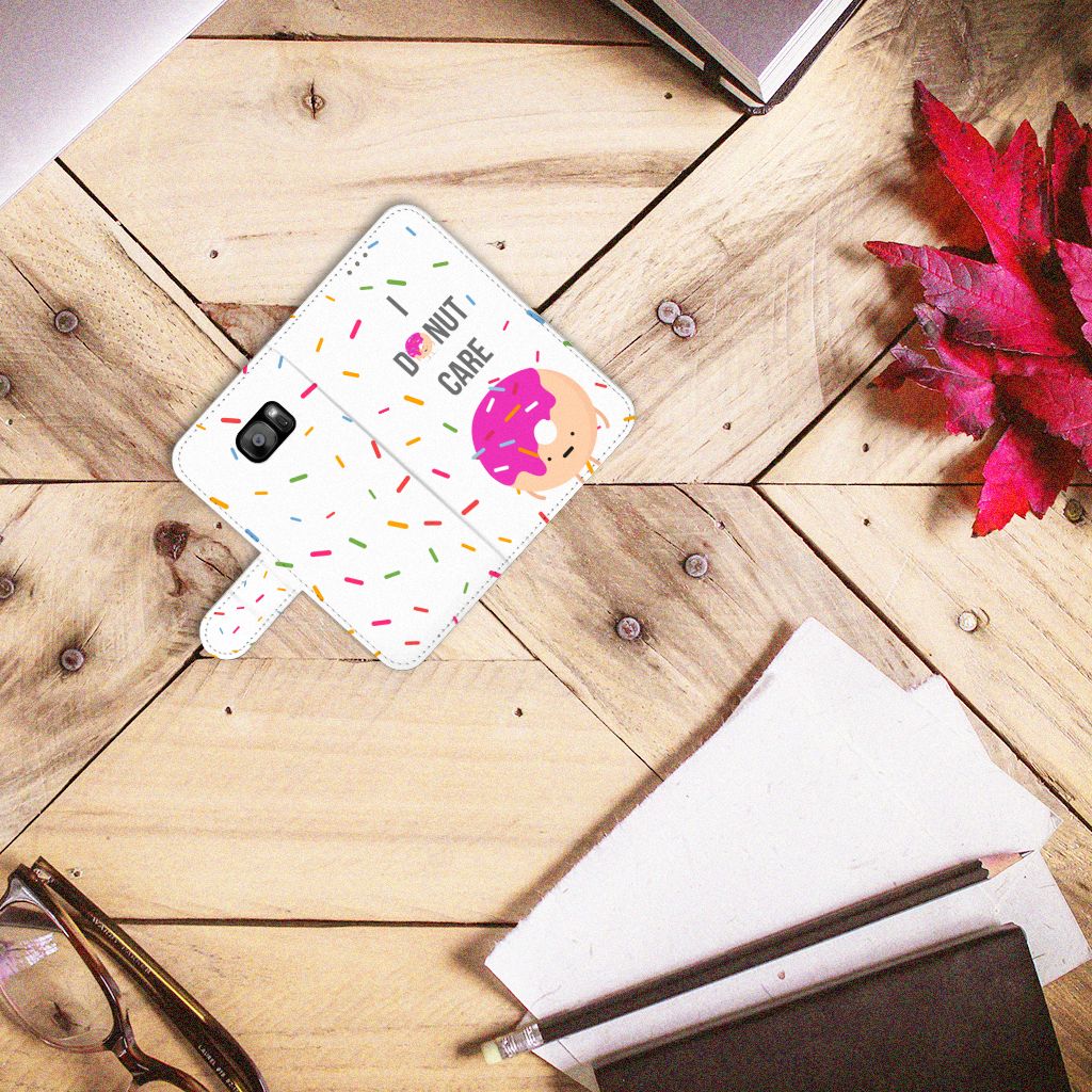 Samsung Galaxy S7 Edge Book Cover Donut Roze