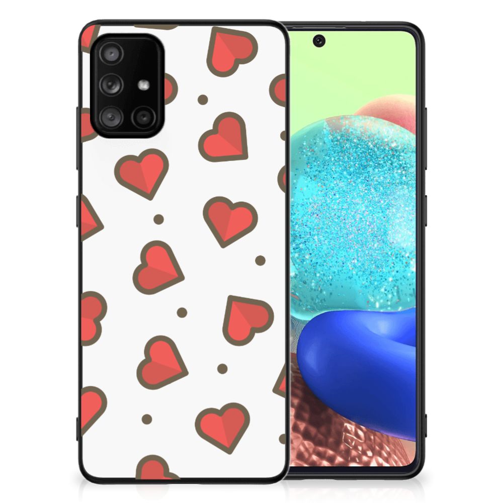 Samsung Galaxy A71 Back Case Hearts