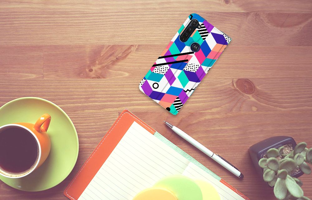 Motorola Moto G Pro Stand Case Blokken Kleurrijk - B2C Telecom