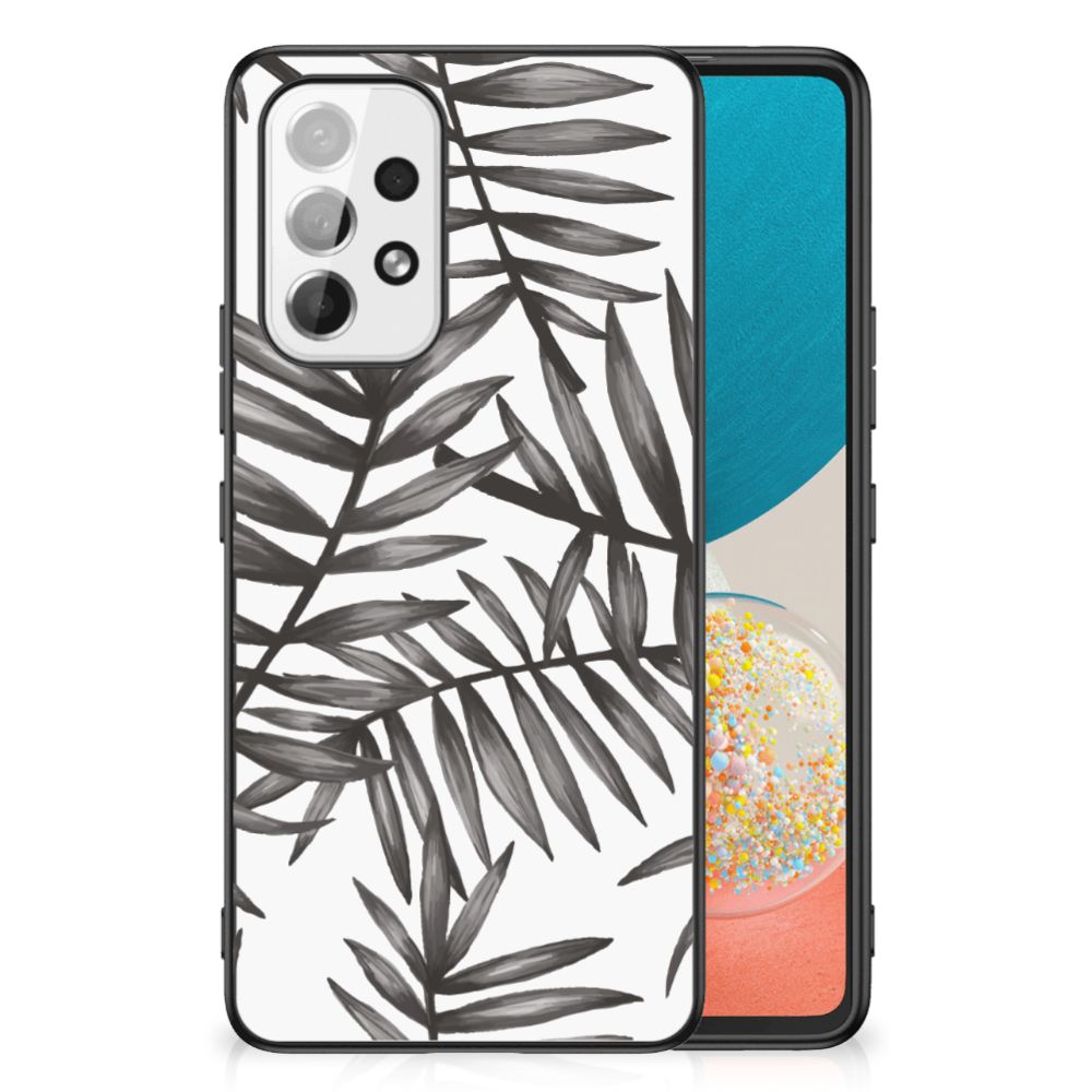 Samsung Galaxy A53 Bloemen Hoesje Leaves Grey