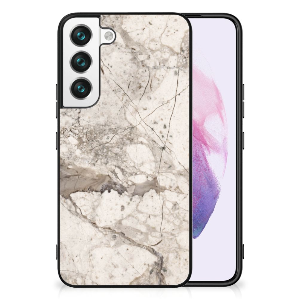 Samsung Galaxy S22 Marmeren Print Telefoonhoesje Marmer Beige