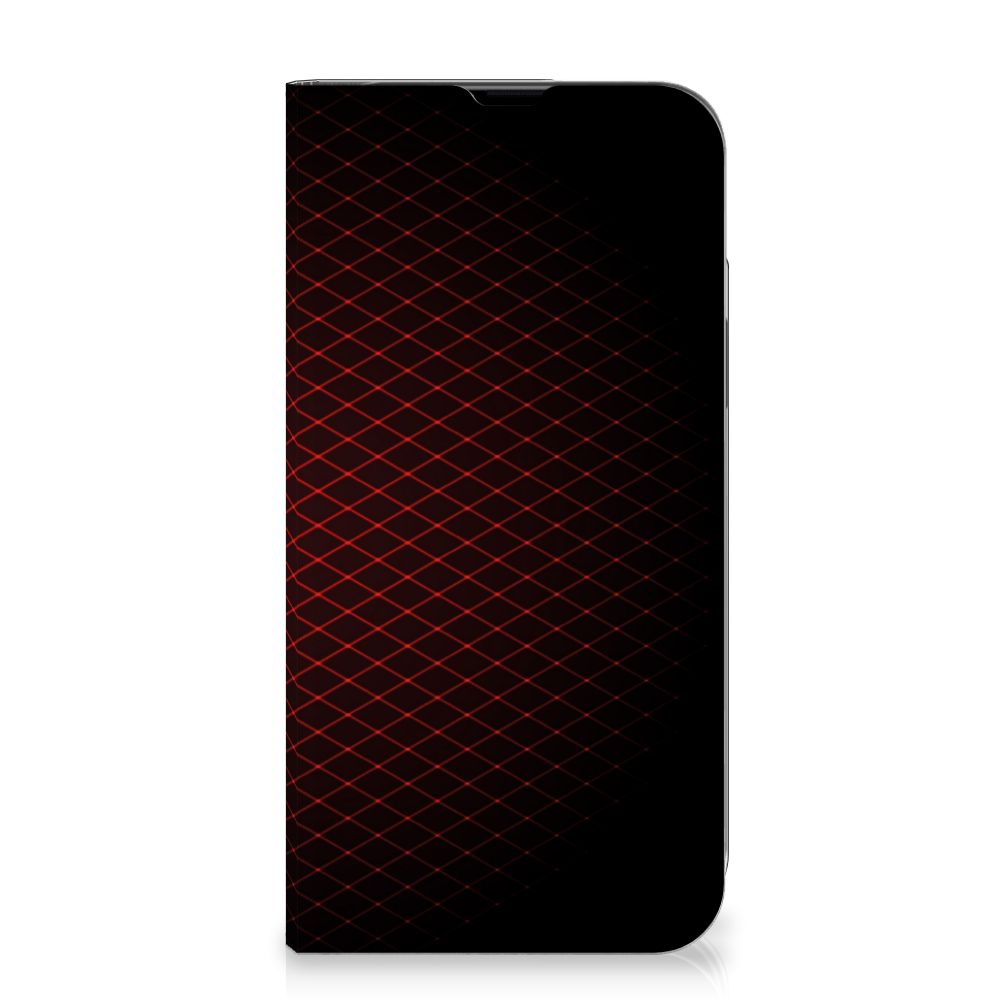 iPhone 13 Pro Max Hoesje met Magneet Geruit Rood - B2C Telecom
