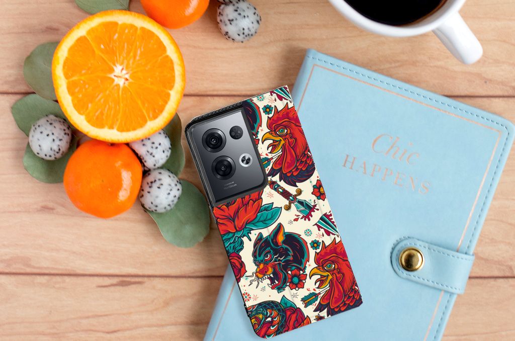 Stand Case voor OPPO Reno8 Pro Old Skool - B2C Telecom