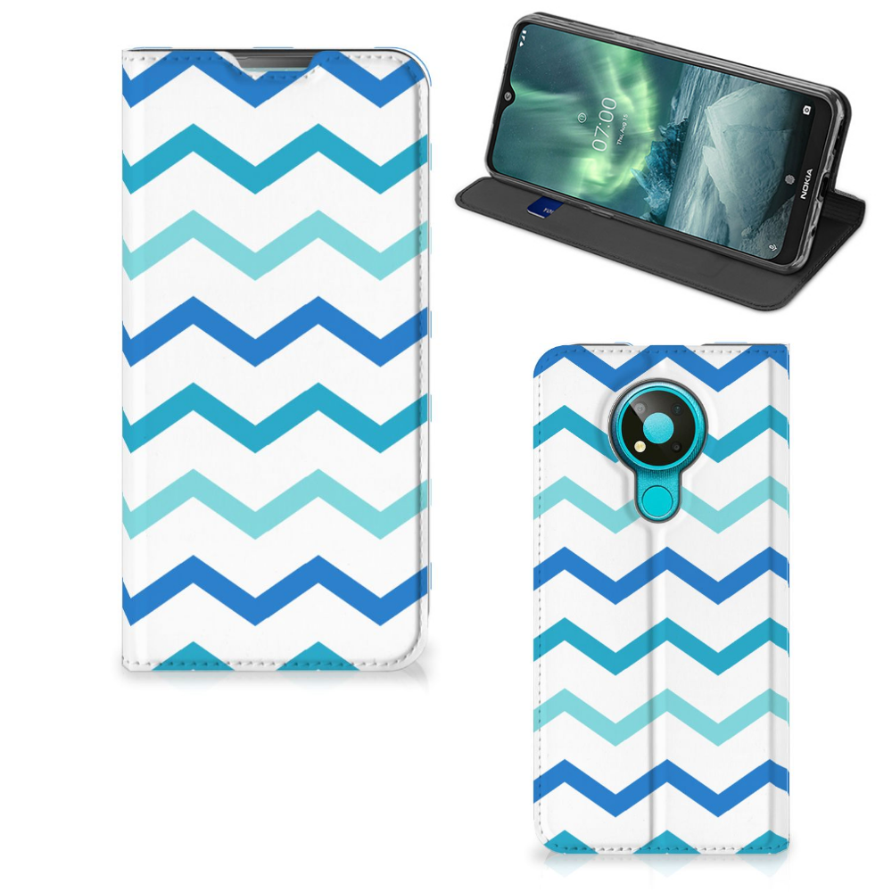 Nokia 3.4 Hoesje met Magneet Zigzag Blauw - B2C Telecom