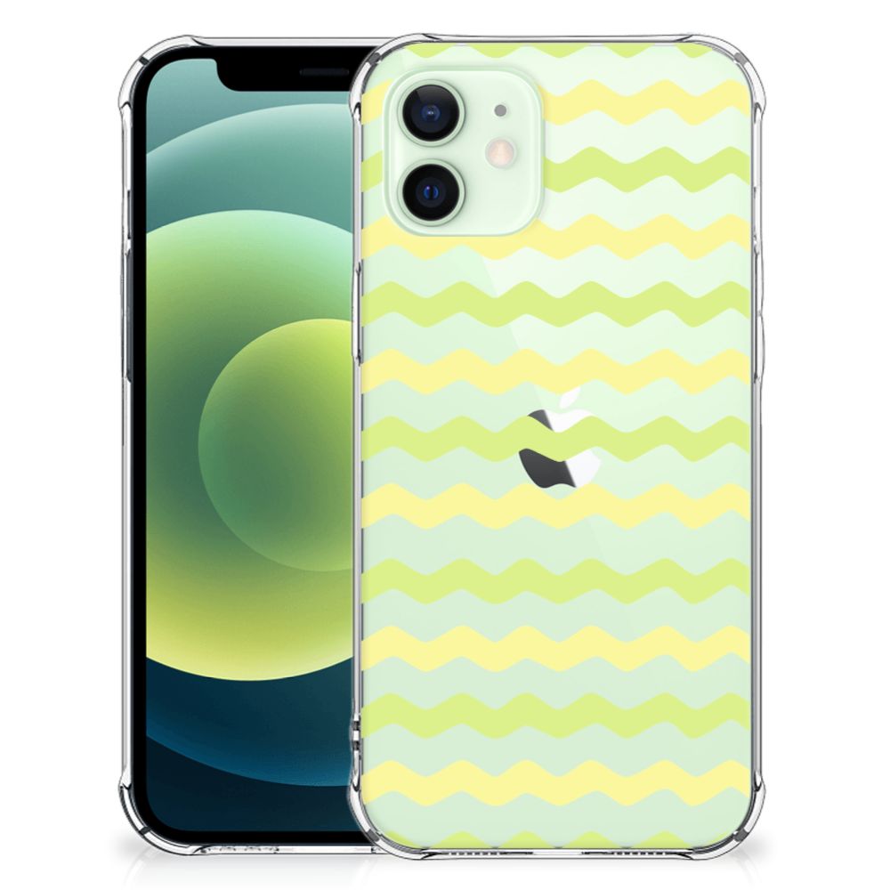 iPhone 12 Mini Doorzichtige Silicone Hoesje Waves Yellow B2C Telecom