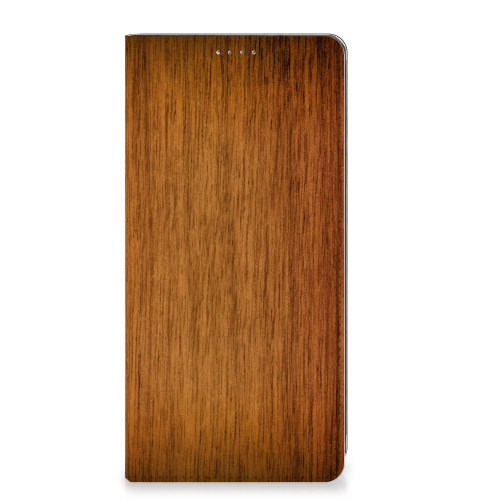 OPPO A57 | A57s | A77 4G Book Wallet Case Donker Hout - B2C Telecom