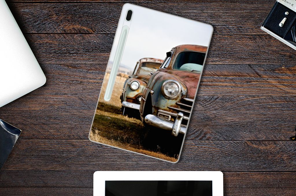 Samsung Galaxy Tab S7FE Tablet Backcover met foto Vintage Auto - B2C Telecom